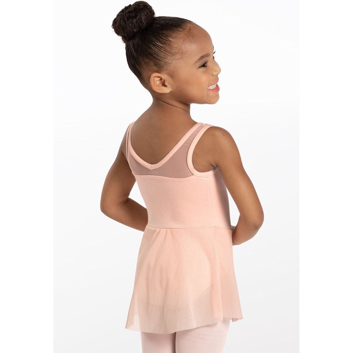 Ballettkjóll - mesh hlýrar - bleikur