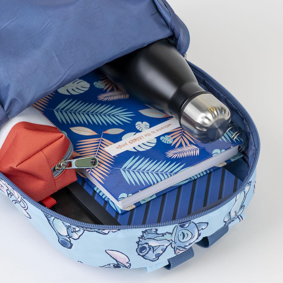 Bakpoki - Stitch  Ljósblár með mörgum myndum
