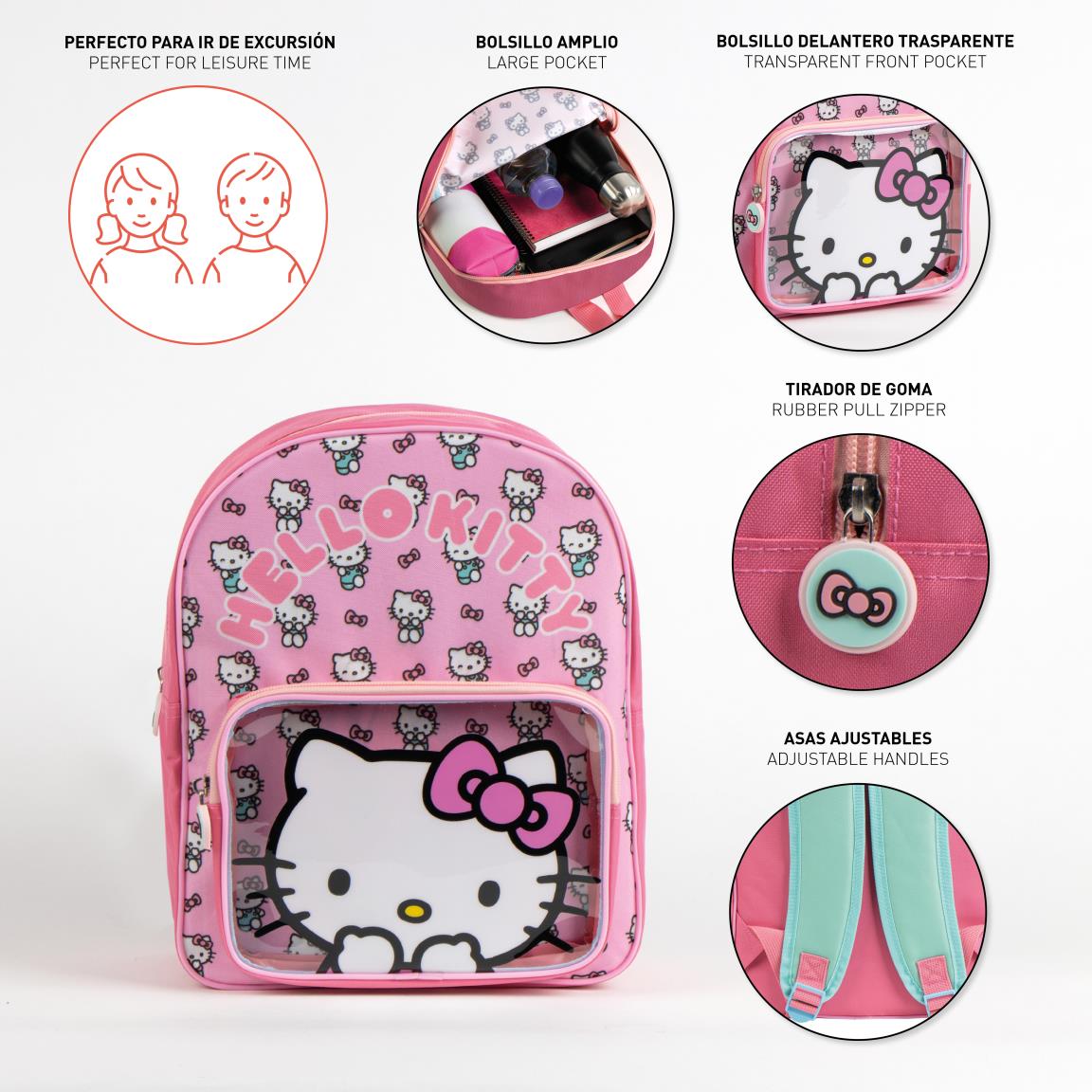 Bakpoki Hello Kitty - með glæru hólfi