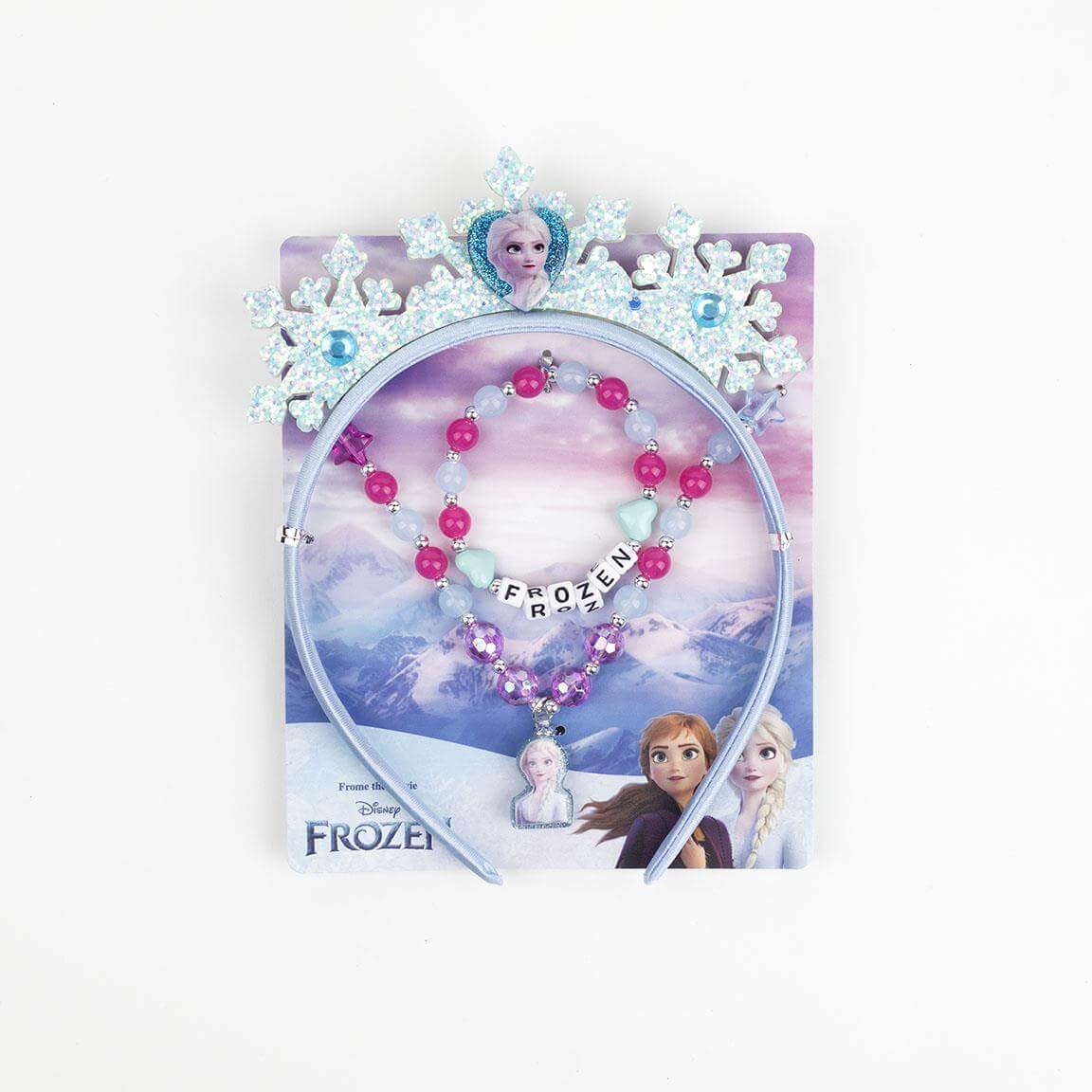 Hárspöng, hálsmen og armband - Frozen - blá