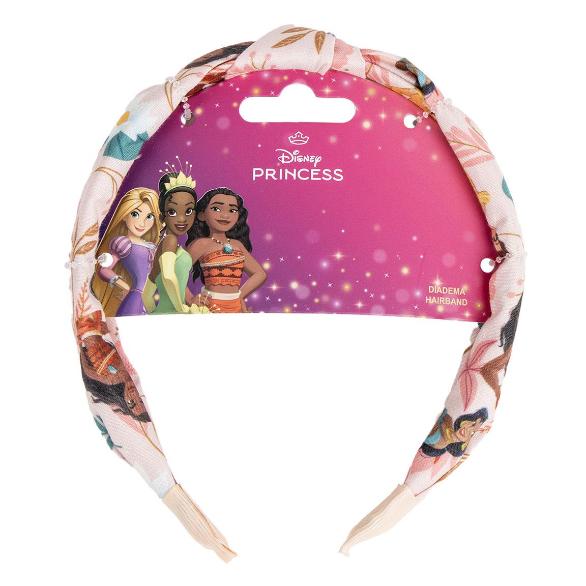 Disney Princess headband featuring colorful design with popular character illustrations, perfect for young fans and dress-up.
