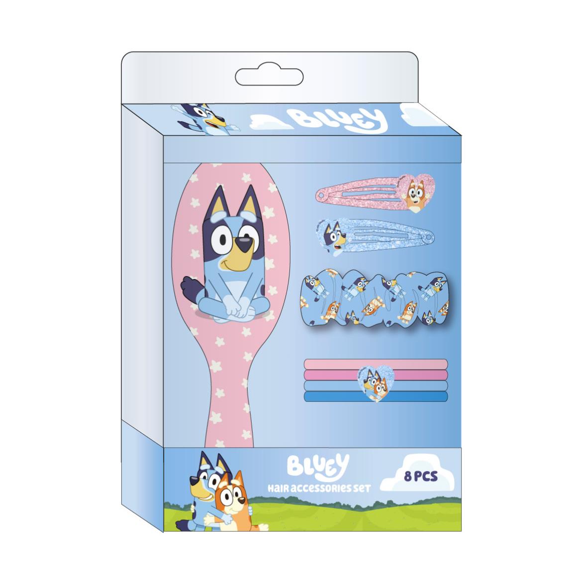 Hárbursti, hárteygjur og spennur - Bluey/Blæja