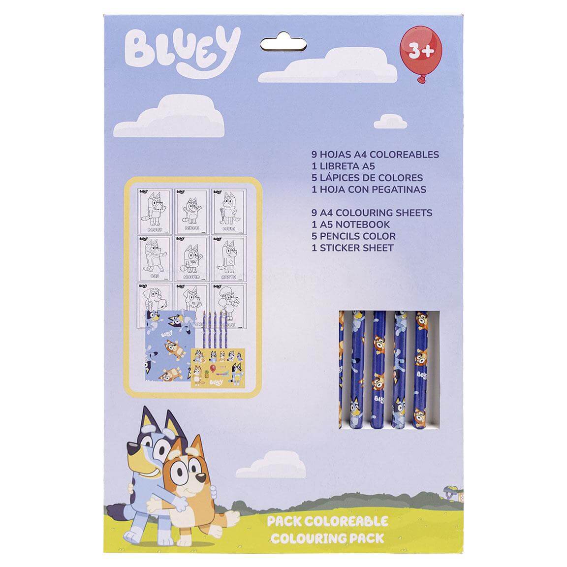 Litasett með límmiðum - Bluey