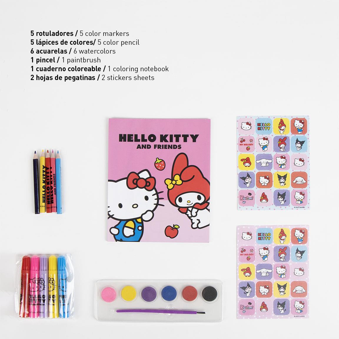 Hello Kitty - bakpoki með litasetti og límmiðum