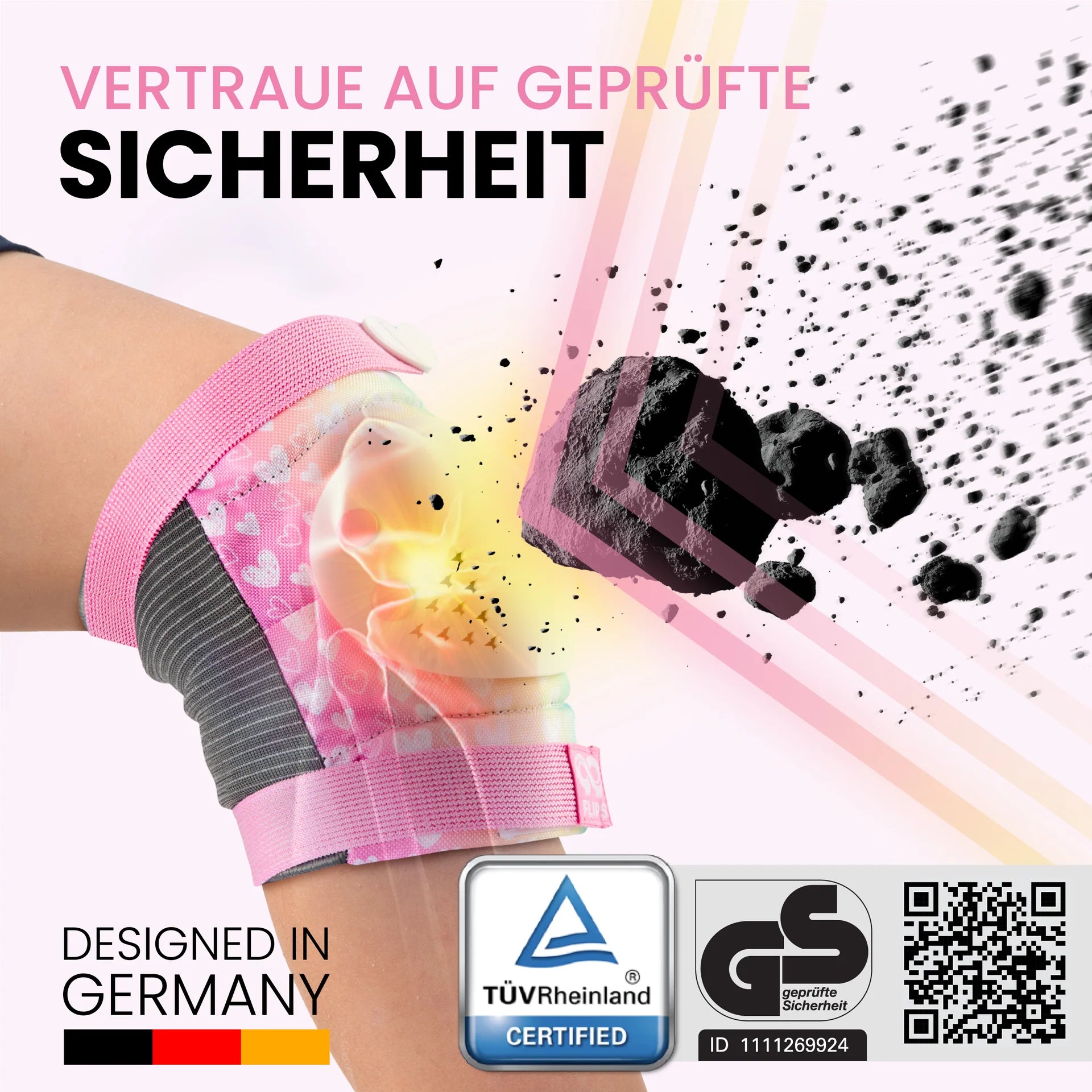 Hlífarsett - bleikt með hjörtum