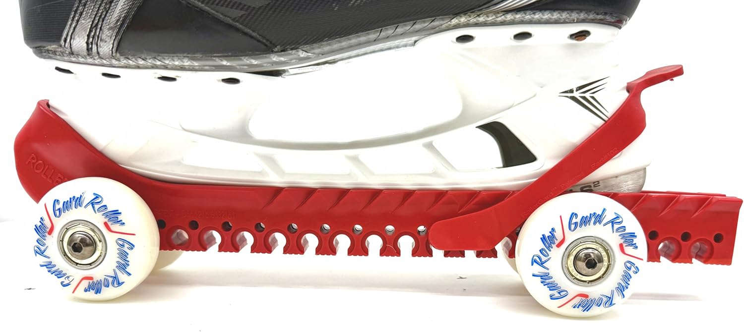 Hokkí skautahlífar með dekkjum rauð