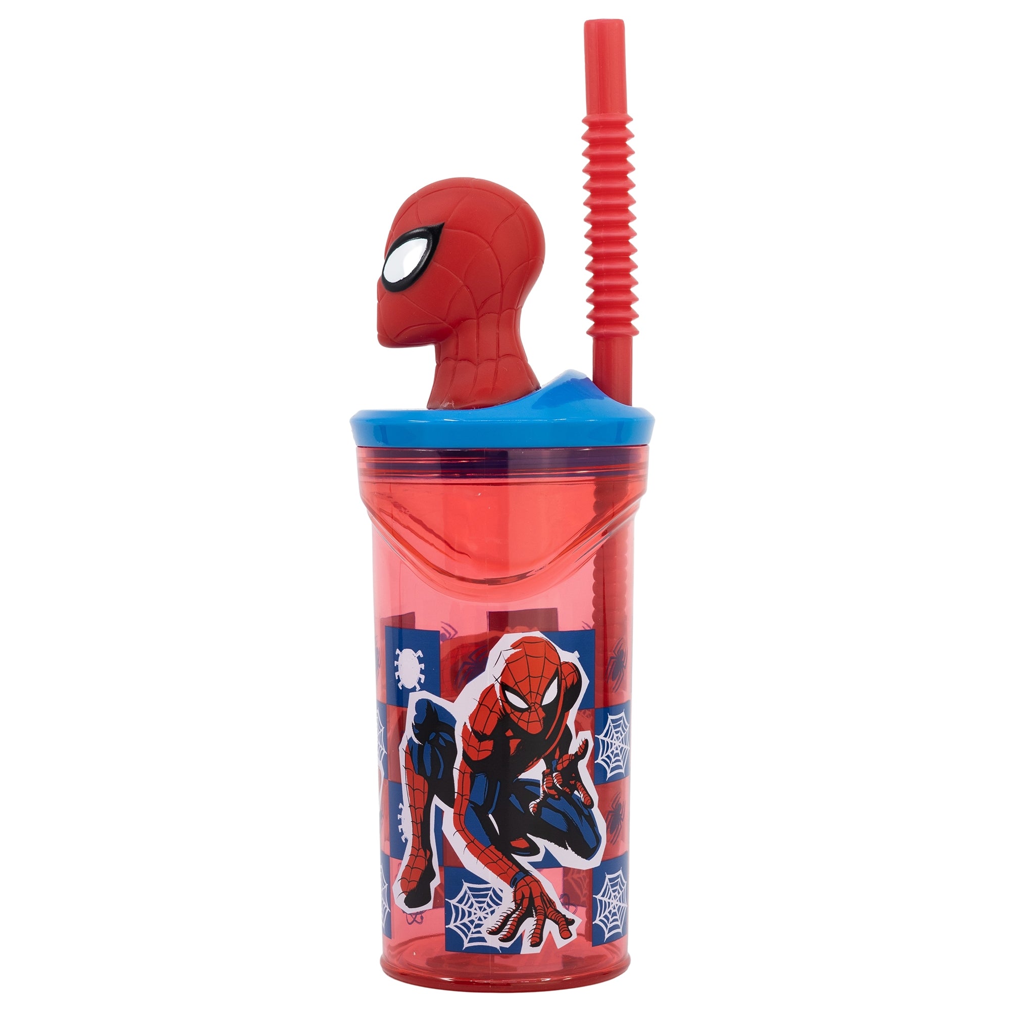 Glas með röri og haus - Spiderman