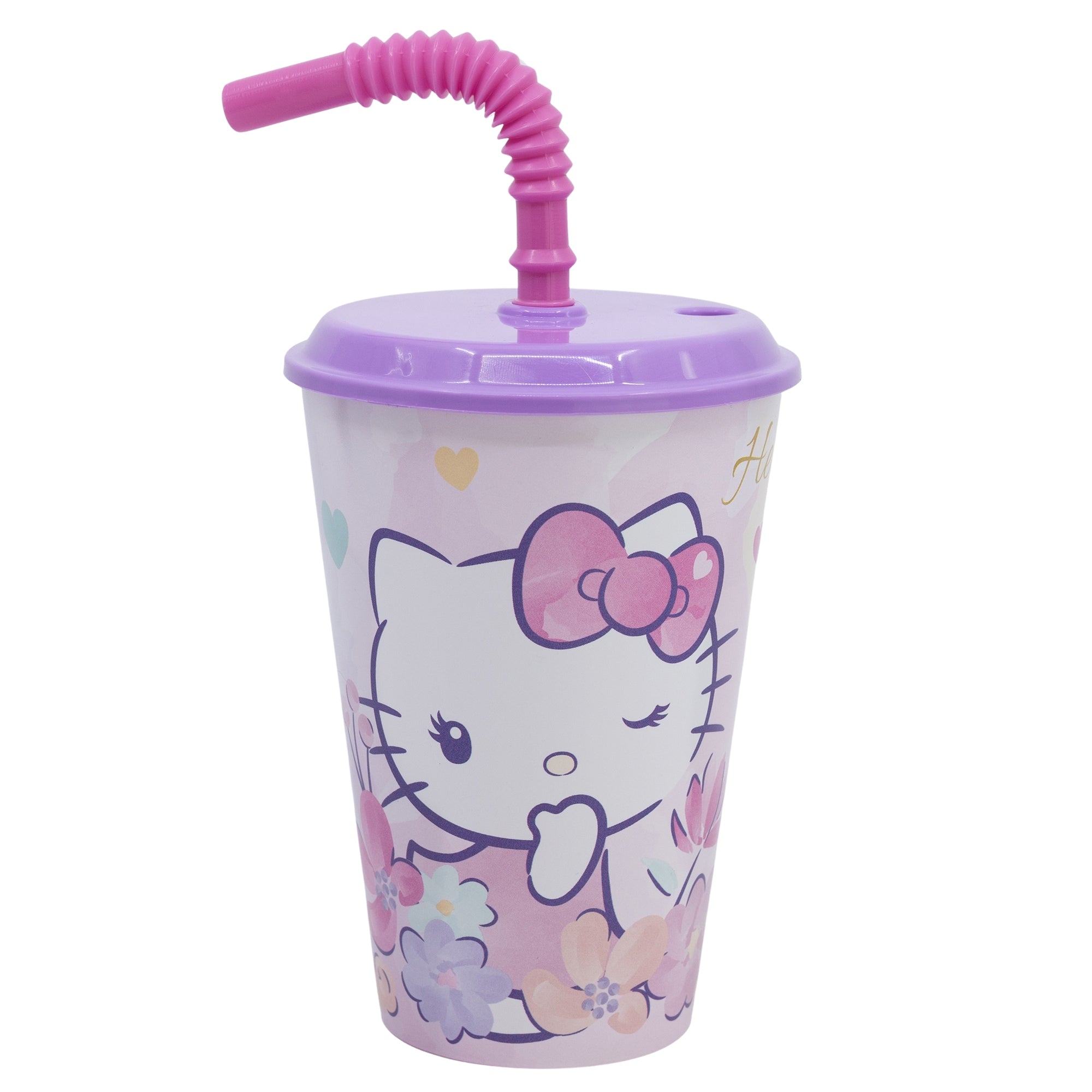Glas með röri - Hello Kitty