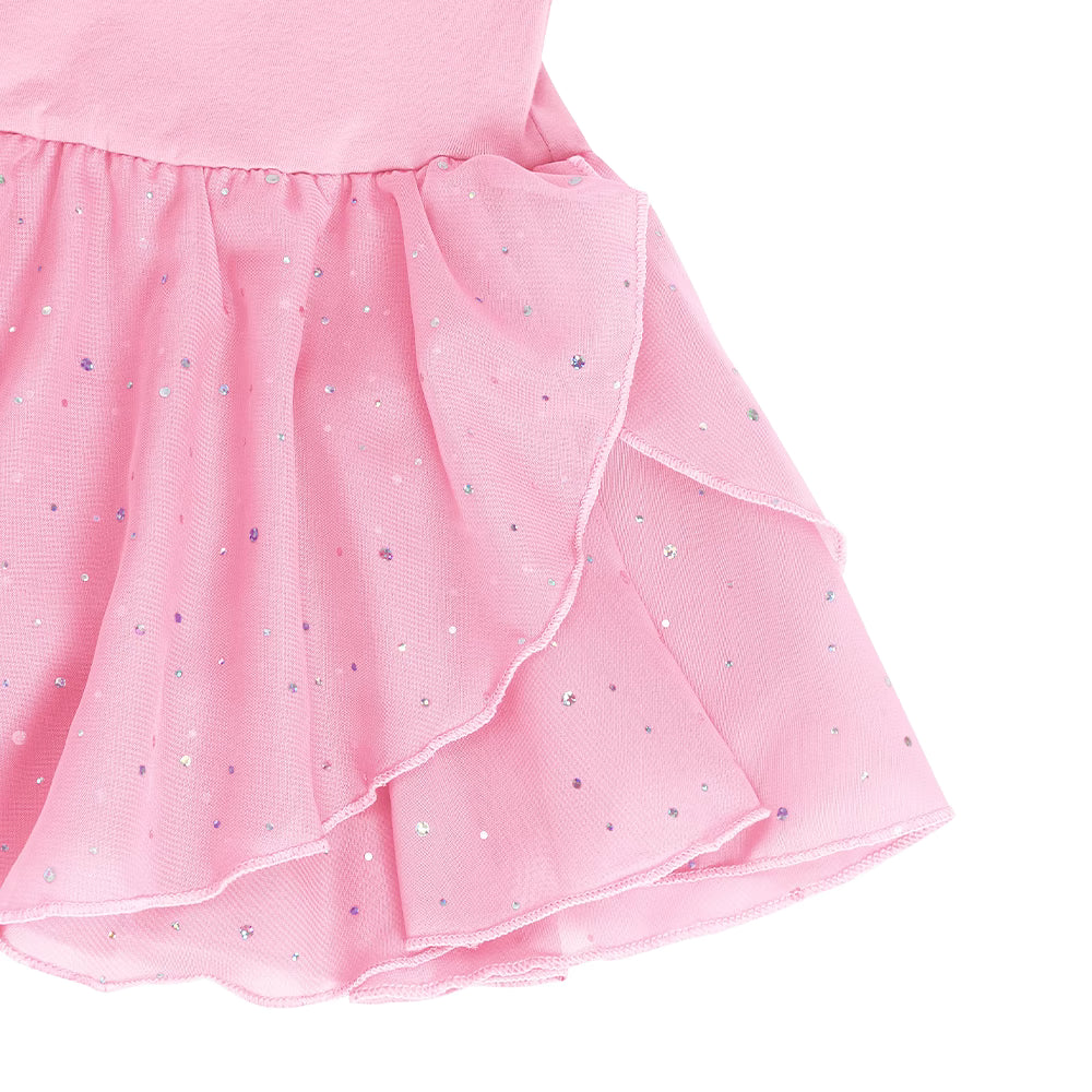 Ballettkjóll - Bleikur - með glimmer