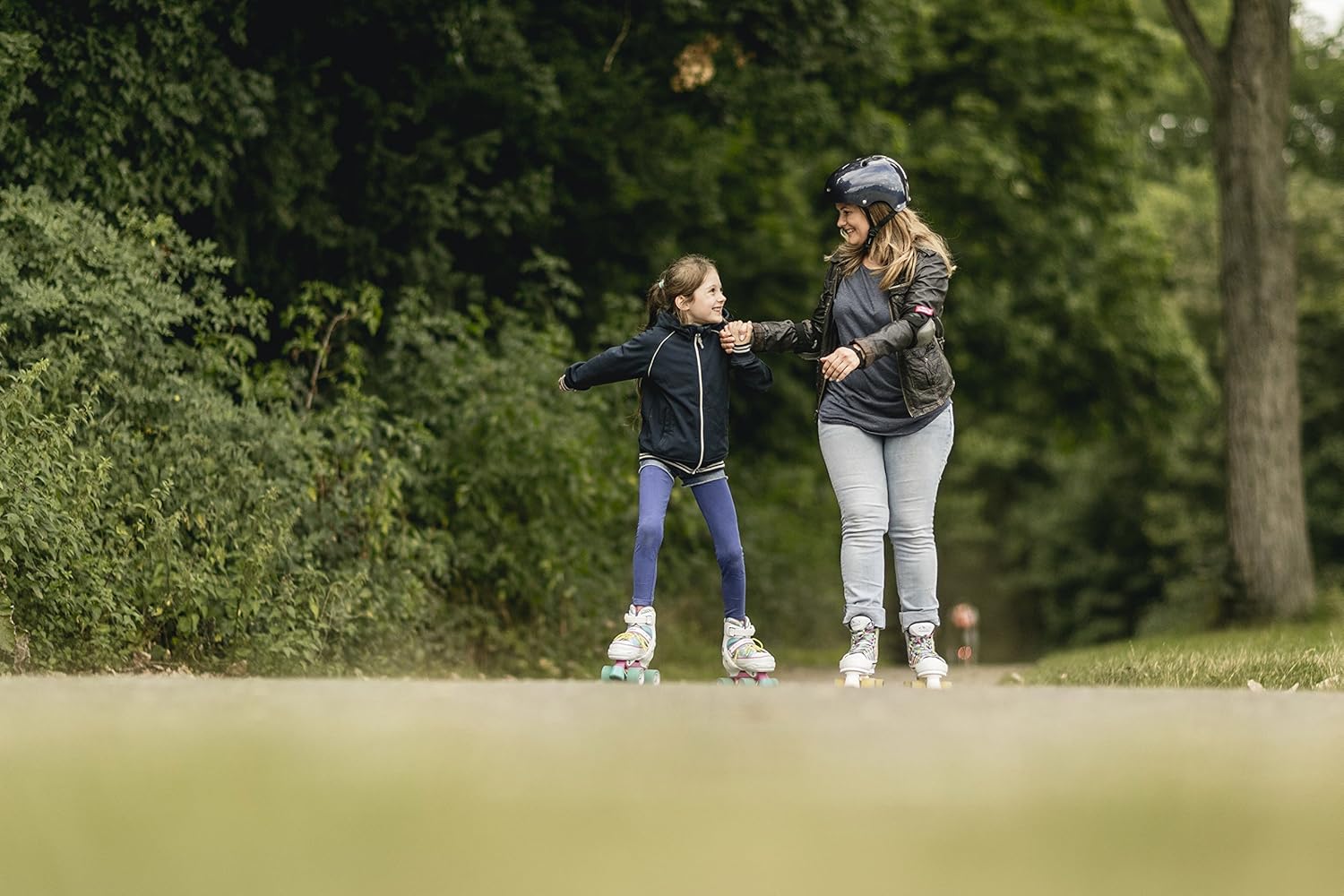 Hjólaskautar - bláir og bleikir - stækkanlegir