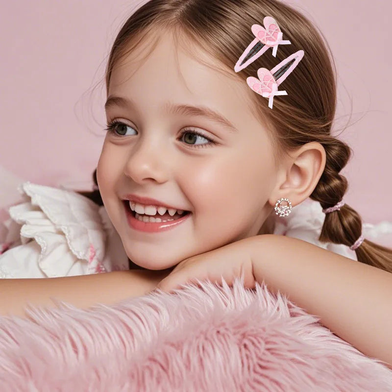 Hárspennu ballett skór með glimmer 2 stk.