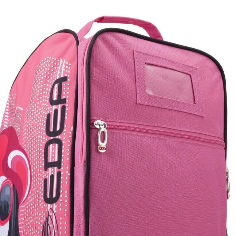 Skautataska - SIGNORINA - EDEA pink skate bag with sparkling rhinestones and reflective details for eye-catching style.