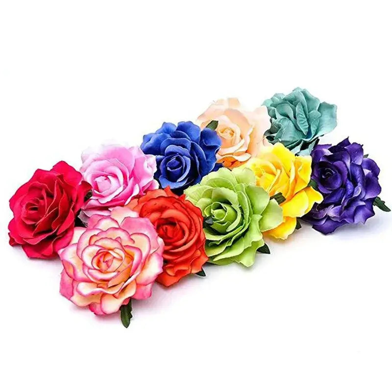 Blóm með spennu - elegant blóma hárspenna með handgerðum hönnun, mjúkt efni og tímalaus stíll, 1 stk í pakka, fjölbreyttir litir.