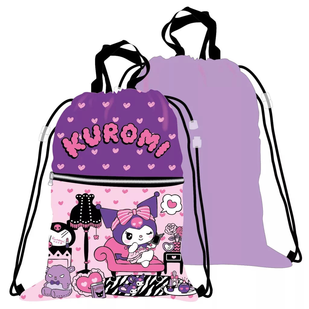 Íþróttapoki - Kuromi með aukahólfi