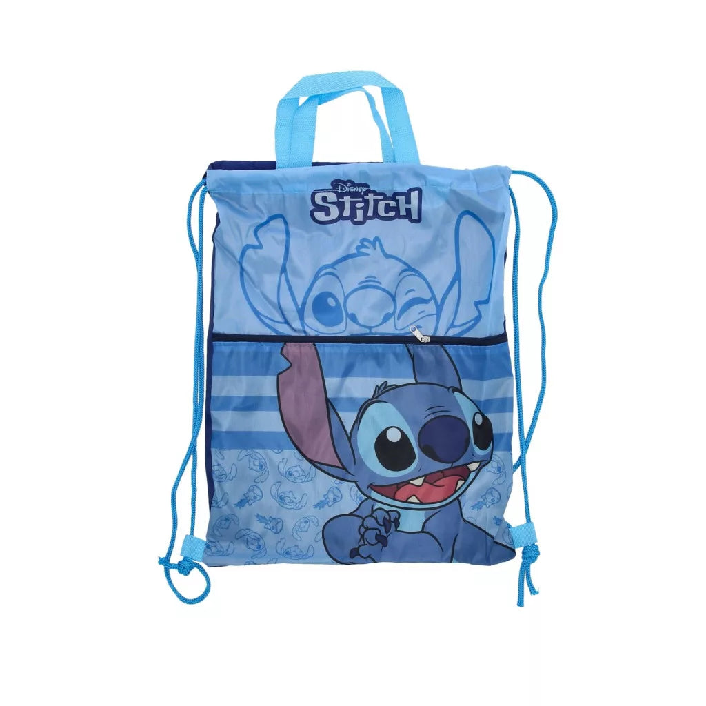 Íþróttapoki - Stitch með aukahólfi - blár