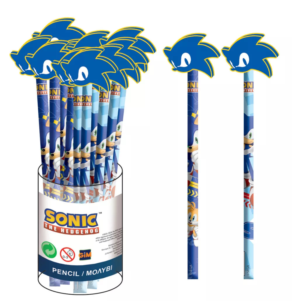 Blýantur - Sonic með topper - 1 stk
