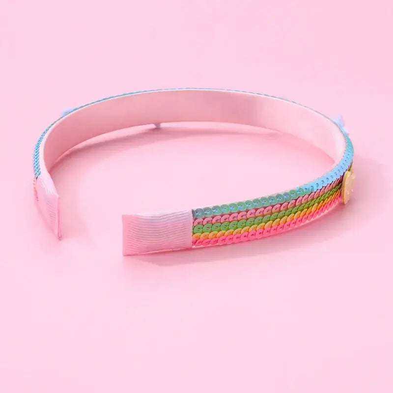 Háspöng  með pallíettur í regnbogalitum