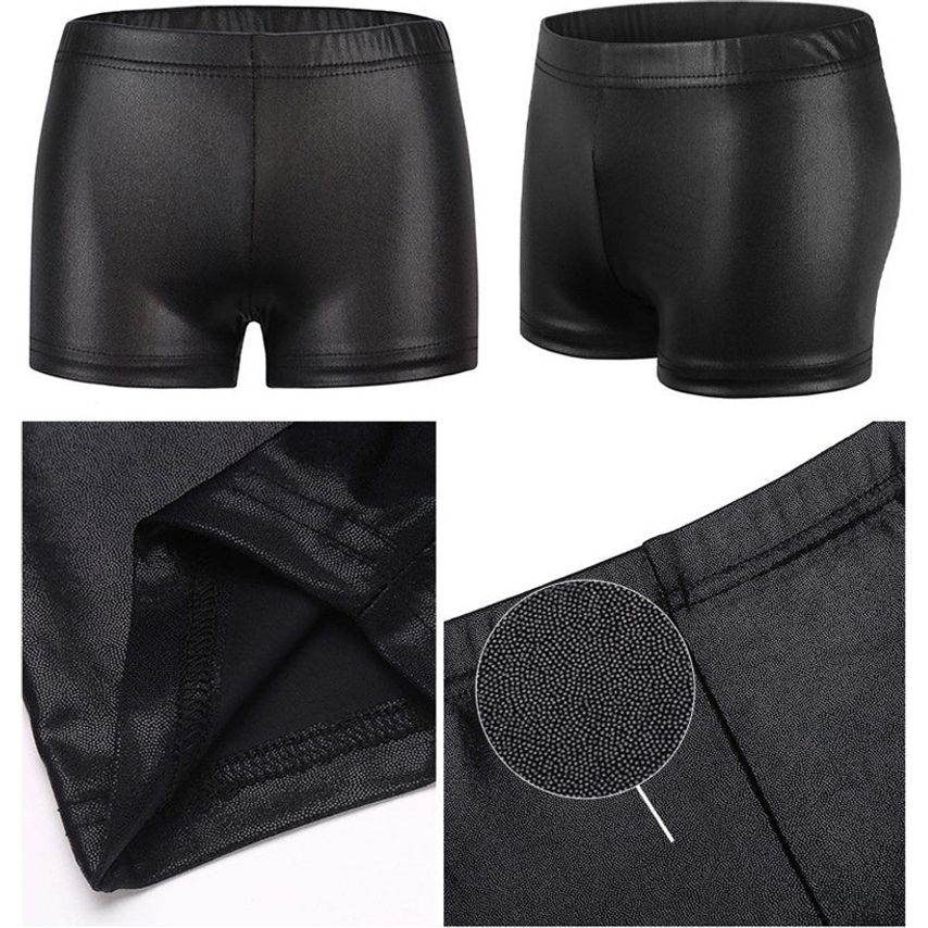 Stuttbuxur - glansefni svartar