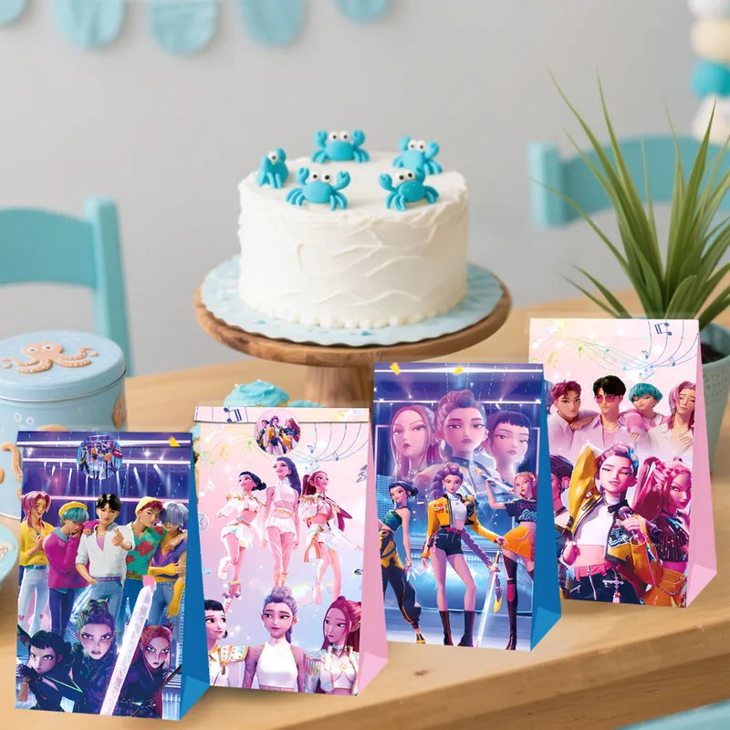 K-Pop Demon Hunter stjörnupoki með límmiðum – 8 stk. sett