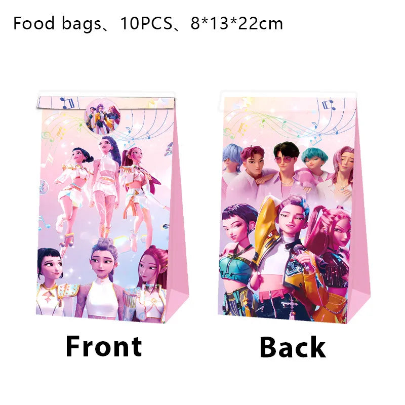 K-Pop Demon Hunter stjörnupoki með límmiðum – 8 stk. sett