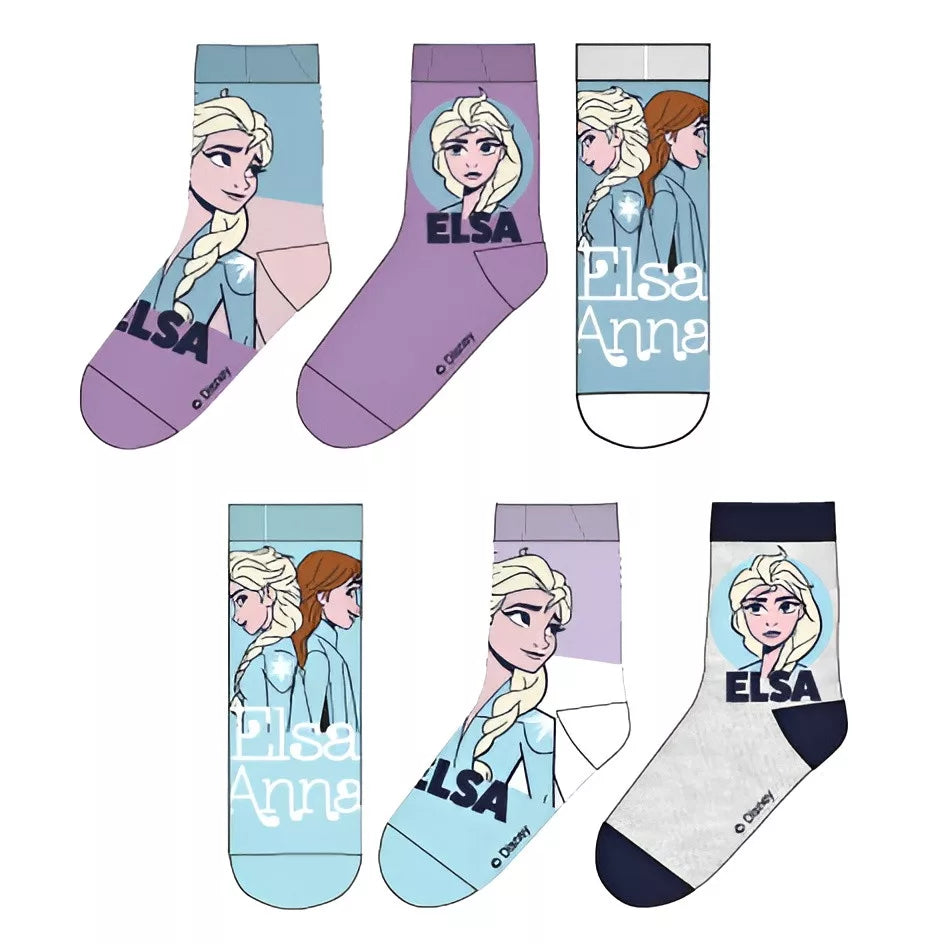 Sokkar Frozen og Elsa 3 pör