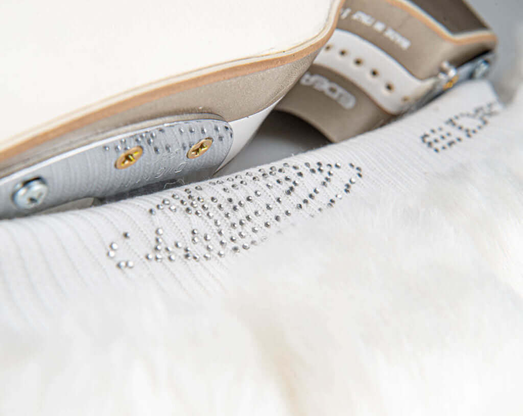 Skautahlífar EDEA loðnar mjúkar - Hvítar