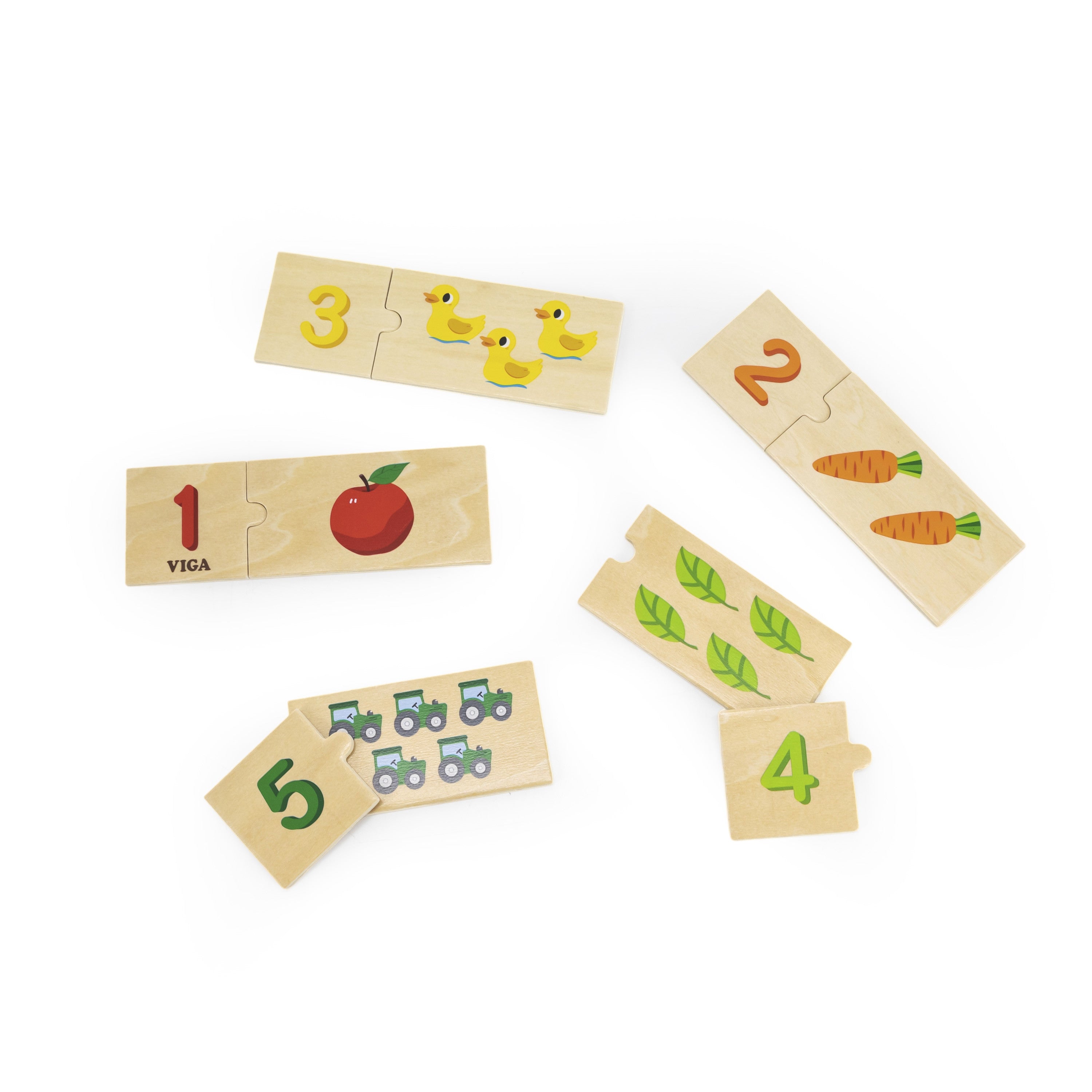 VIGA Viðarpúsl — Lærðu Tölur Montessori