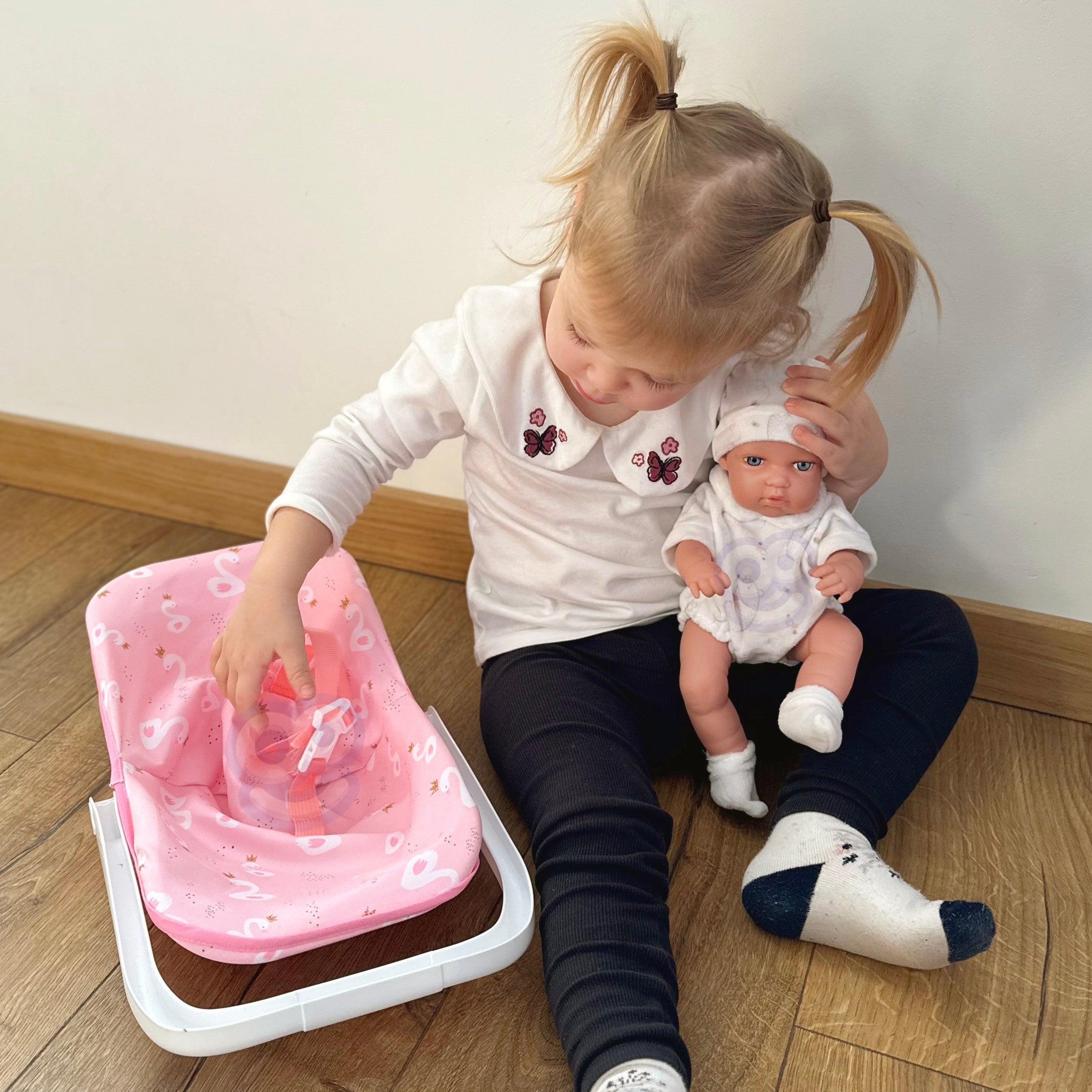 WOOPIE ROYAL Baby Dúkkusett 30,5 cm — Bleikur Burðarstóll