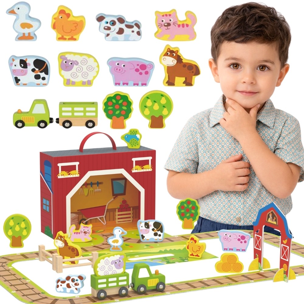 TOOKY TOY Trébær — Ferðataska dýr