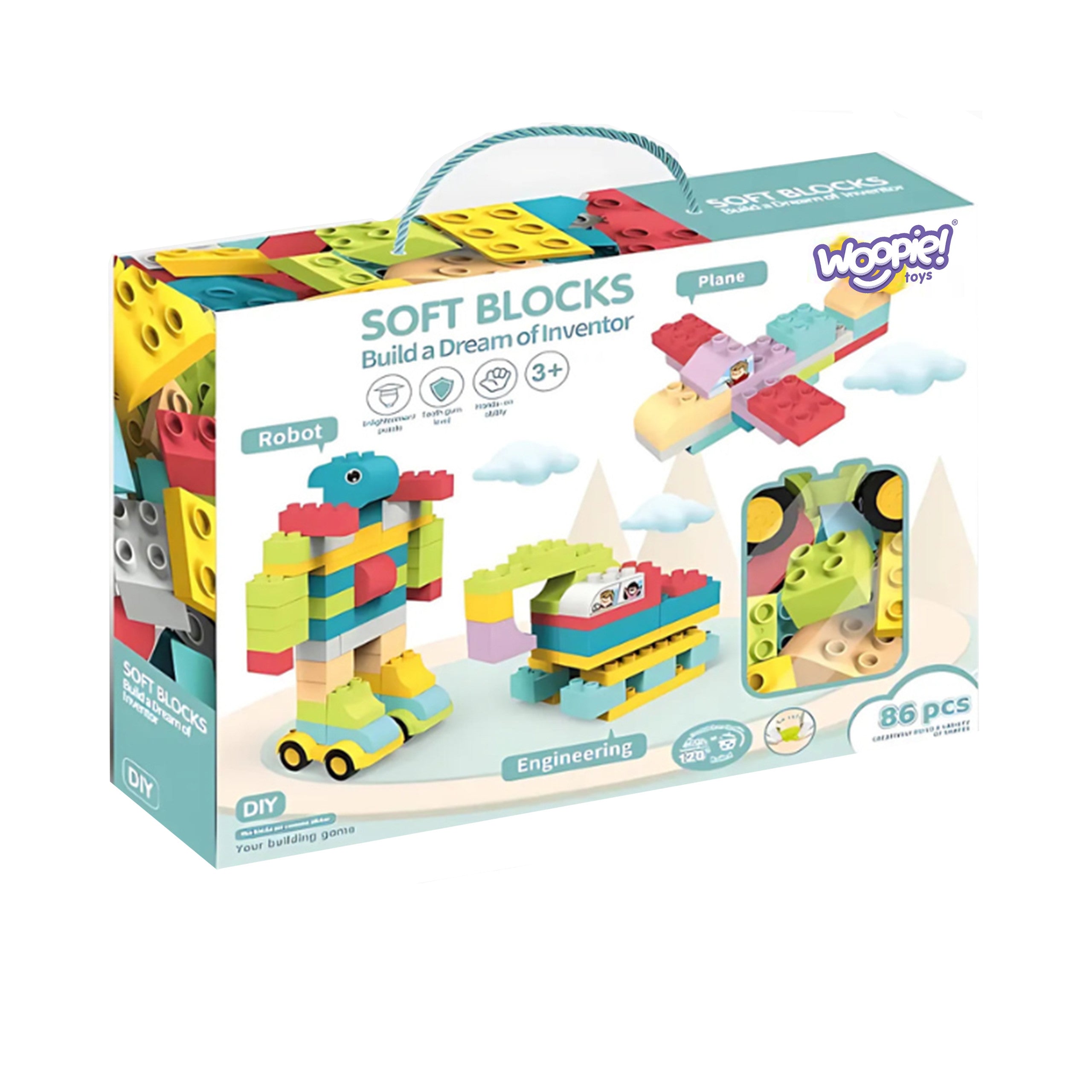 WOOPIE Large Educational Building Blocks for Children 86 pcs - Stea