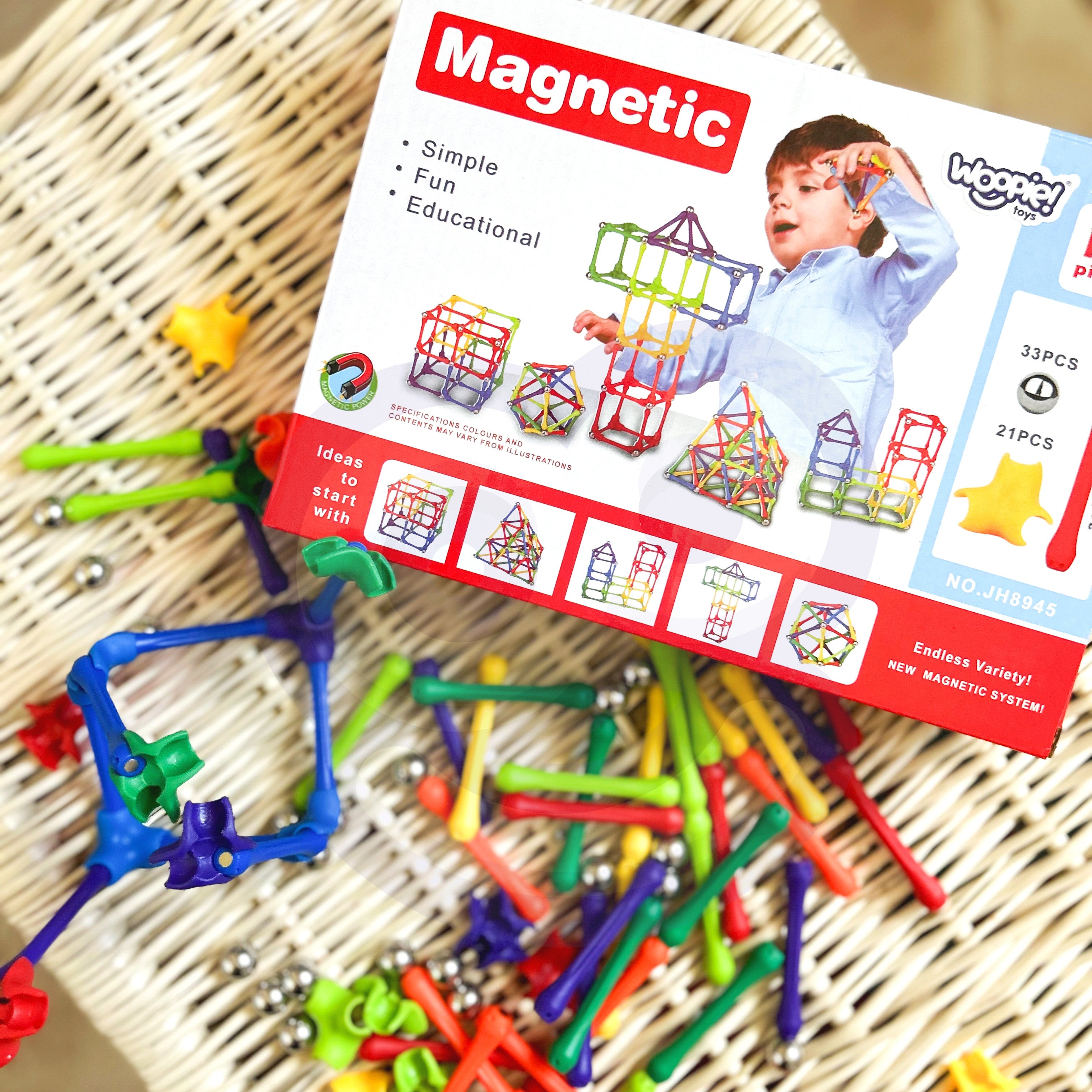 WOOPIE Segulbyggingarkubbar — Skapandi púsl 110 stk