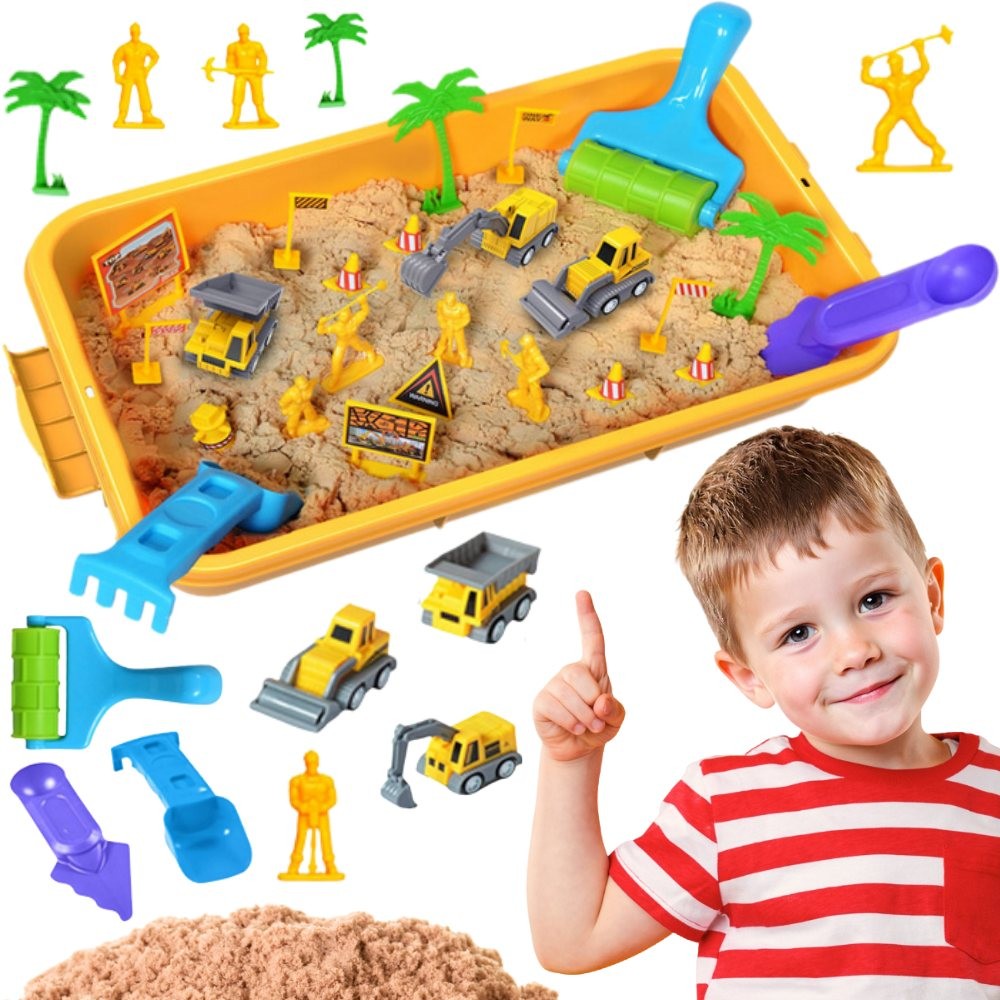 WOOPIE Kviksandur Byggingarsvæði — 1 kg með Farartækjum í Tösku
