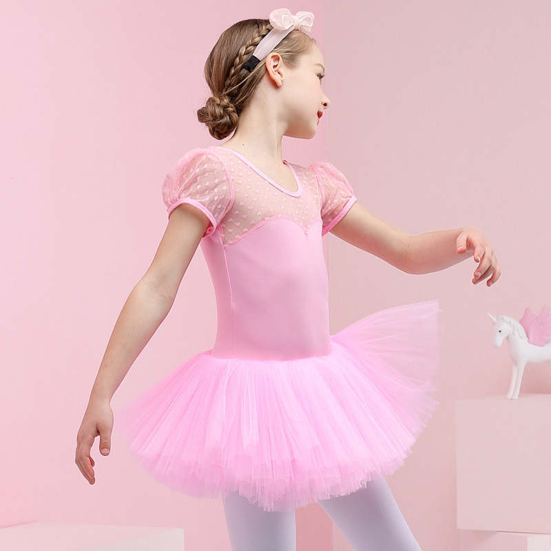 Ballettkjóll -  hjartamynstur í axlarstykki - með tjúllpilsi