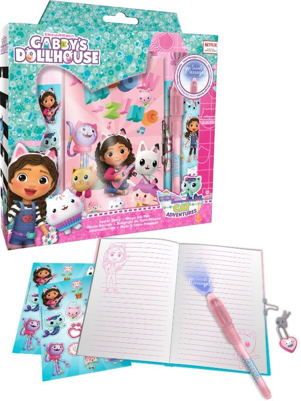 Gabby's Dollhouse leynidagbók með töfrapenna og UV vasaljósi