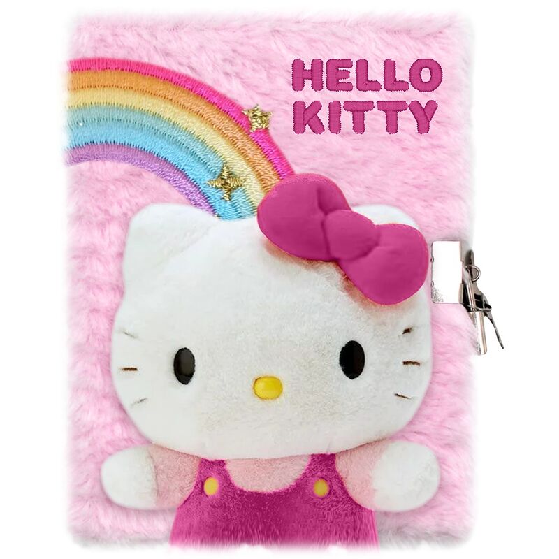 Dagbók Hello Kitty bleik loðin