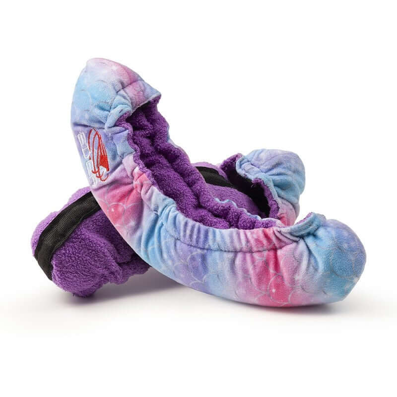 Skautahlífar Hafmeyju - EDEA ice skate blade covers with mermaid wave pattern, soft and padded velvet design for blade protection.