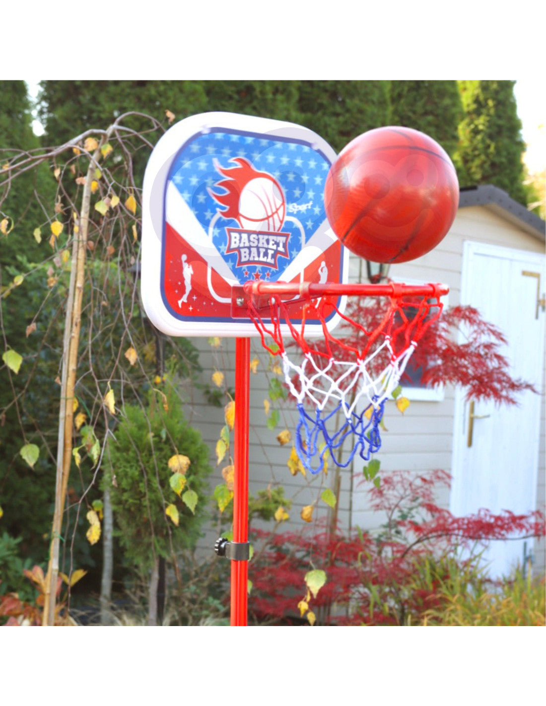 WOOPIE Körfuboltasett — Stillanleg Hæð 90-170 cm með Bolta