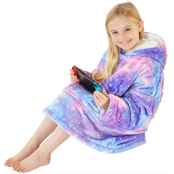 Kósýpeysa barna Purple Galaxy