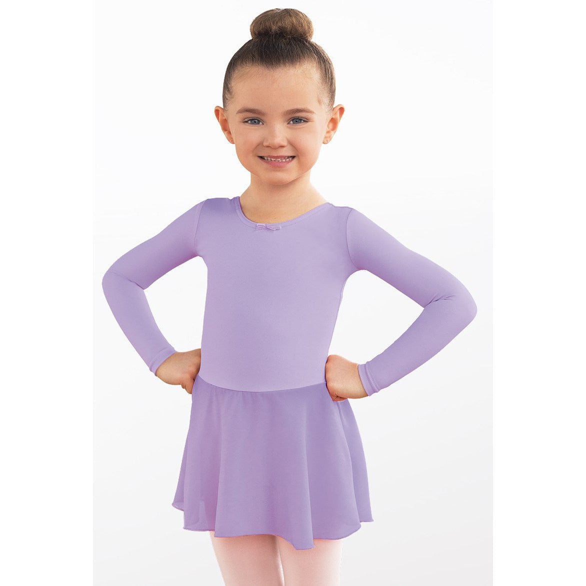 Ballettkjóll - Langerma - fjólublár