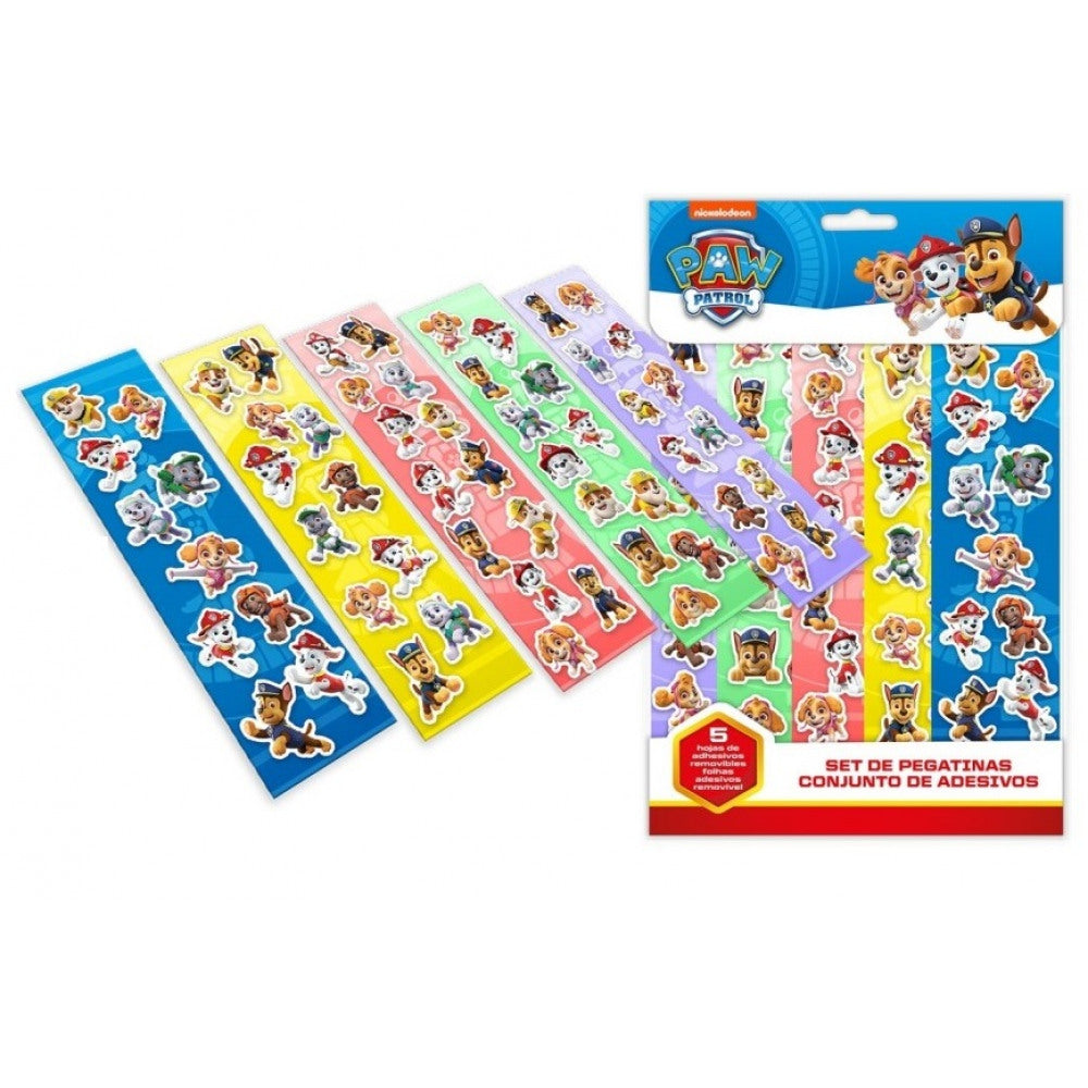 Hvolpasveitin límmiðar 5 arkir, PAW Patrol límmiðar fyrir börn