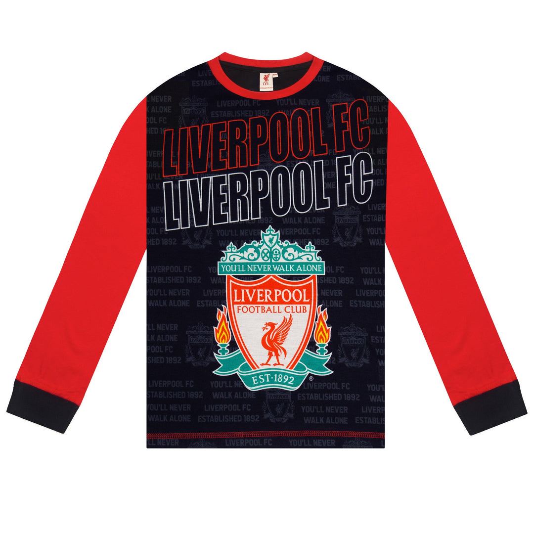 Liverpool – Náttföt barna (löng) – Rauð/svört – mynd 4