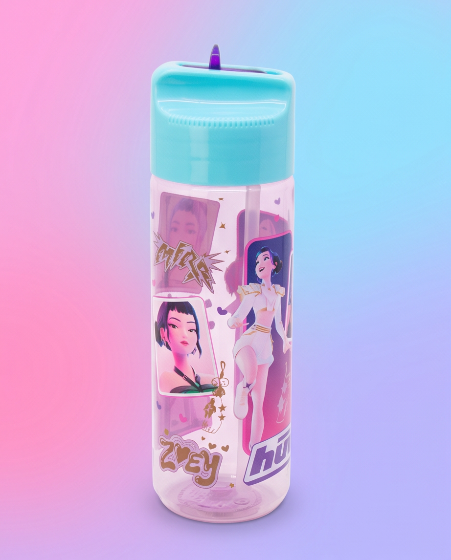 K-pop Demon Hunters Stars Hydro Tritan vatnsbrúsi með strái 540 ml