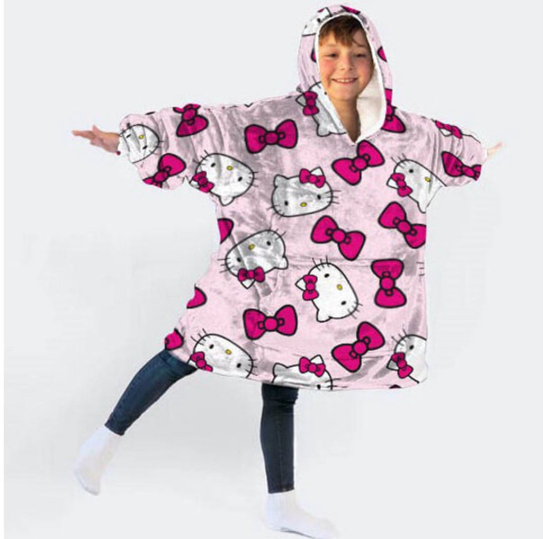Kósýpeysa  Hello Kitty bleik  7-14 ára