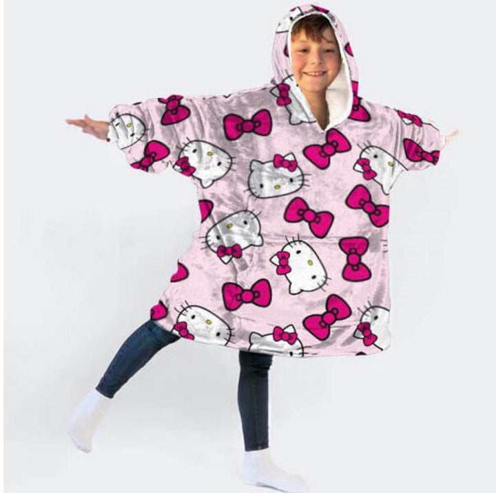 Kósýpeysa  Hello Kitty bleik  7-14 ára