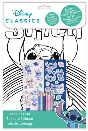 Litabók, litir og límmiðar - Stitch