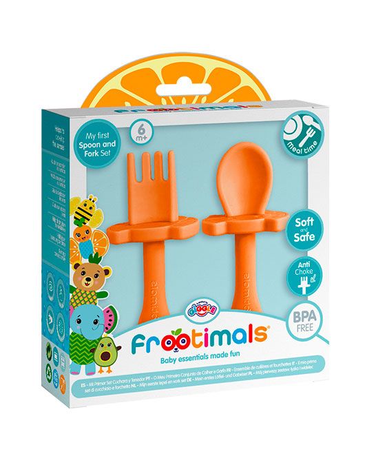 Gaffla og skeið -  appelsínugult - Frootimal