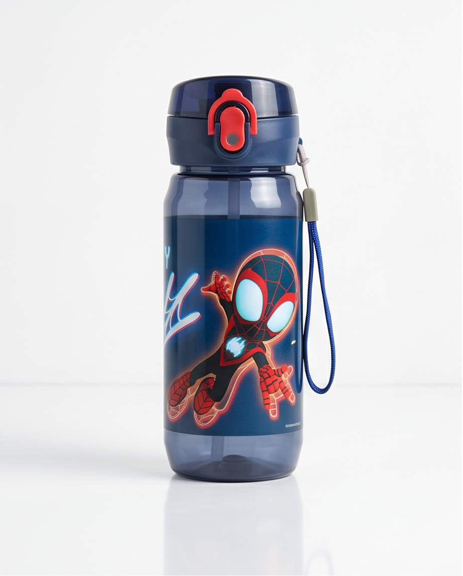Spiderman Spidey Web vatnsbrúsi með krók 600 ml