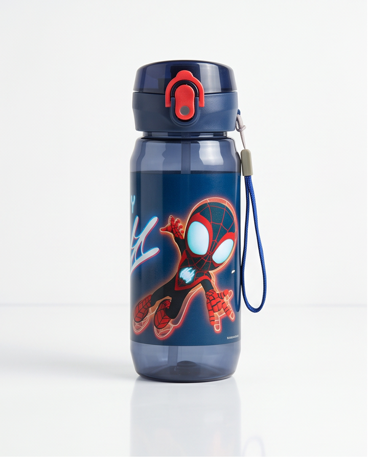 Spiderman Spidey Web vatnsbrúsi með krók 600 ml