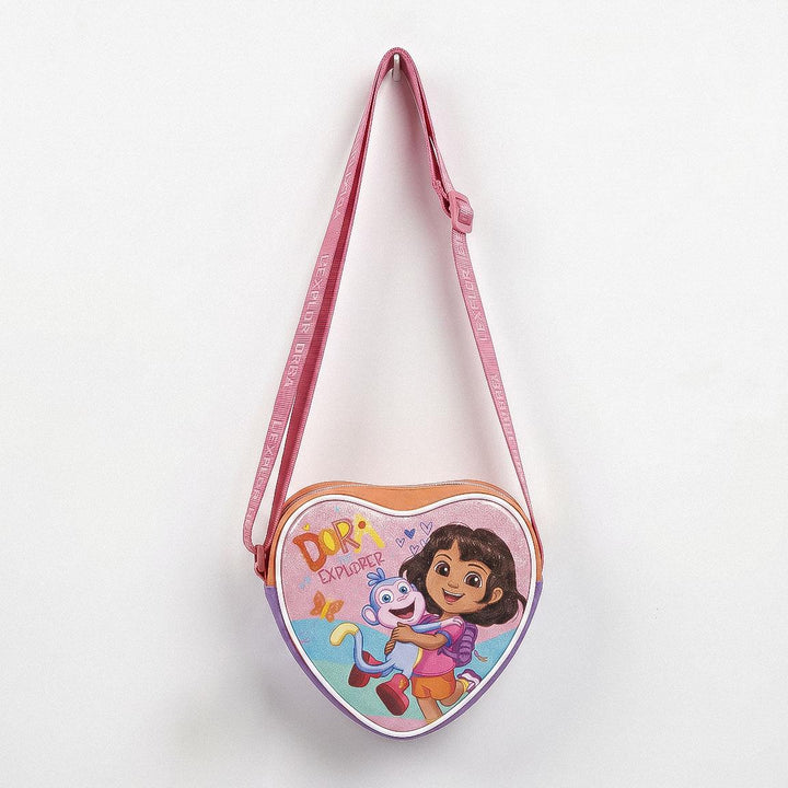 Dora hjartataska — framhlið með DORA EXPLORER lógói