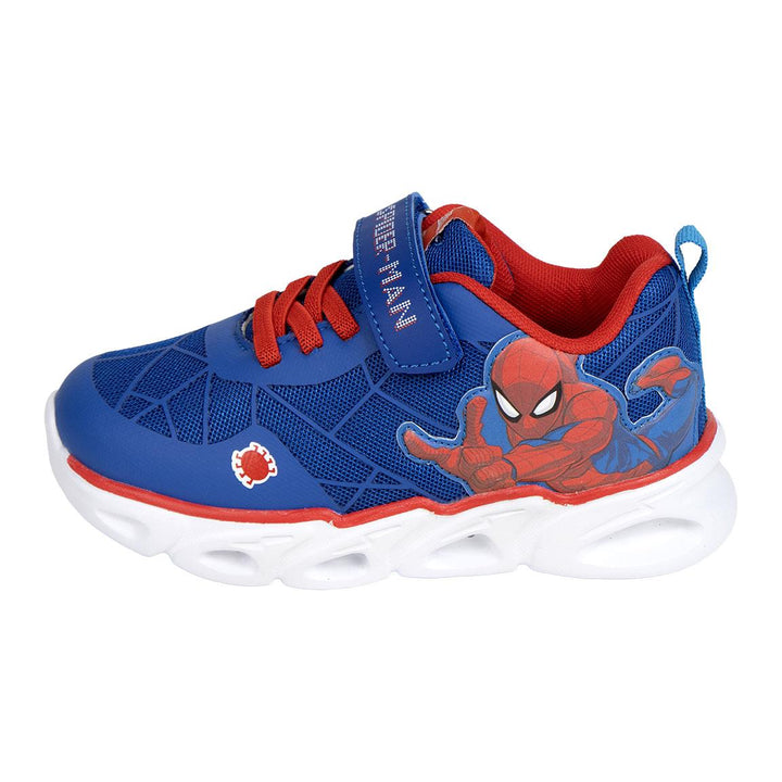 Strigaskór - Spiderman- blikkljós  - hvítur botn